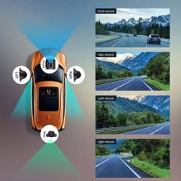 Dashcam voor Auto - 10.26" 4G Android 9 Dashcam - 360° Panoramisch Beeld - GPS Navigatie - 4G Camera - ADAS Rijhulp - WiFi - Parkeermodus - G-Sensor - Loop Recording - Zwart — thumbnail 2
