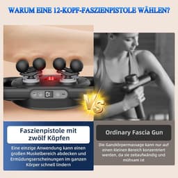 SnelShoppen - 12-delige Massage Gun met 9 Massage Modi en 9 Verstelbare Snelheden - Diepe Spierstimulatie Massageapparaat voor Lichaam, Benen, Armen, — thumbnail 4