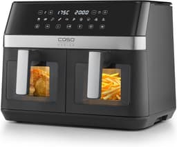 Heteluchtfriteuse Dubbel - Airfryer XL - Gezond Koken - Twee Kamers - 14 Liter - Zwart — thumbnail 5