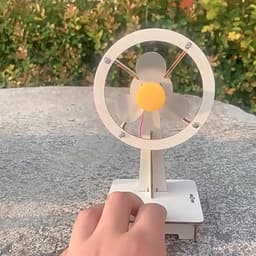 Houten Ventilator - Doe-het-zelf Kit - Natuurkunde Leren - Veilig Ontwerp - 9 x 7.5 x 18 cm - Houtkleur — thumbnail 3