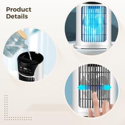 Draagbare Nevel Koeler - Mini Airco - Persoonlijke Koeling - Zes Snelheden - 300Ml Tank - Wit — thumbnail 3