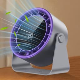 Draagbare Ventilator - Kleine Tafelventilator - Persoonlijke Koeling - 100 Snelheidsinstellingen - 17.3 cm Breed - Zwart — thumbnail 2