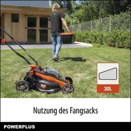 Accu Grasmaaier - Elektrische Machine - Gazon Onderhoud - Borstelloze Motor - 340 mm Werkbreedte - Oranje — thumbnail 2