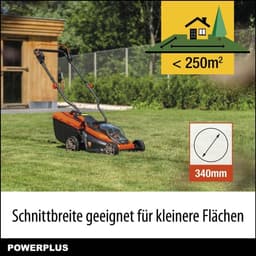 Accu Grasmaaier - Elektrische Machine - Gazon Onderhoud - Borstelloze Motor - 340 mm Werkbreedte - Oranje — thumbnail 4