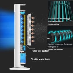 Torenventilator - Bladloze ventilator - Ruimte Koelen - Met Afstandsbediening - 35-40 inch - Wit — thumbnail 4