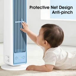 Novendo Goods - Torenventilator bladloos met luchtkoeling - Stille ventilator met sterke luchtstroom voor kantoor en thuis - Draagbare aircooler — thumbnail 4