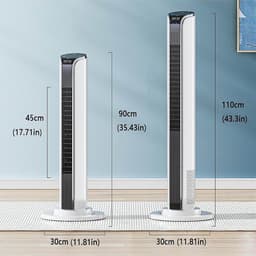 Bladeloze Torenventilator - Stille Ventilator - Zomerse Koelte - Met Afstandsbediening - 110 cm Hoog - Wit — thumbnail 4