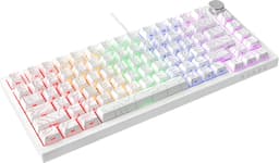 Ajazz AK820 – Mechanisch Toetsenbord 75% – Bedraad USB-C Gaming Keyboard – Hot Swap – Compact QWERTY – 82 Keys – Contourlijn wit — thumbnail 3