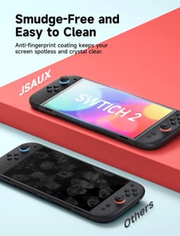 JSAUX Anti-Glare Screenprotector voor Nintendo Switch 2 - 9H Gehard Glas - 2 Stuks - Mat & Anti-Fingerprint - GP0124A — thumbnail 3