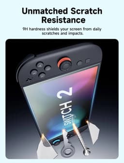JSAUX Anti-Glare Screenprotector voor Nintendo Switch 2 - 9H Gehard Glas - 2 Stuks - Mat & Anti-Fingerprint - GP0124A — thumbnail 2