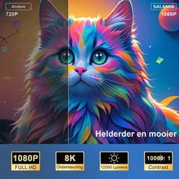 LNMsolutions® Mini Beamer - Beamer - Projector - Wit - 10cm x 9cm x 20cm — thumbnail 4