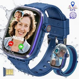 Vashoy T86 - GPS Horloge Kind geschikt - Kinder Smartwatch - Smartwatch Kinderen met HD - camera & Videobellen - voor SIM kaart - 750 mAh Long Battery - IPX7 Waterdicht - SOS Knop - School Mode - Veilige Zones - GPS Tracker - 1 Jaar Garantie - Blauw — thumbnail 1