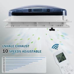 Velori RV Dakventilator 12V - Camper Dakventilator - Caravan Dakluik Ventilator - Plafondventilator met Afstandsbediening - Regensensor - 10 Snelheden - 40 x 40 cm — thumbnail 5
