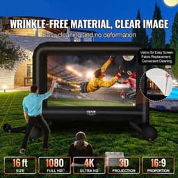 Beamer Scherm - Projector Scherm - Projector Screen - Projector Scherm voor Beamer - Projector Doek - Home Cinema Thuisbioscoop - Draagbare Beamer - Outdoor Projectie - 16ft — thumbnail 4
