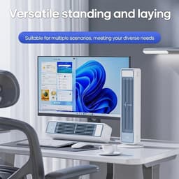 Archi USB Torenventilator – Draadloze Bureauventilator – Luchtkoeler - 3600mAh – 3 Snelheden – Met Afstandsbediening – Wit — thumbnail 2