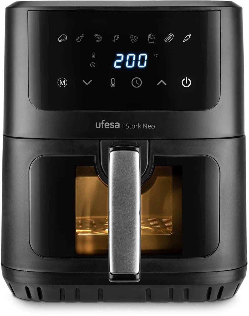 UFESA Stork Neo Airfryer – XXL 6,5 Liter – Met Kijkvenster – 1600W – Zwart — afbeelding 1