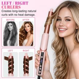 9 in 1 Föhnborstel Airstyler met LCD-display, Heteluchtborstel met afneembare Auto-Wrap krullers, volumeborstel & stijlborstel, 1400W ionen haarstyler, 3 temperatuurstanden voor alle haartypes — thumbnail 2