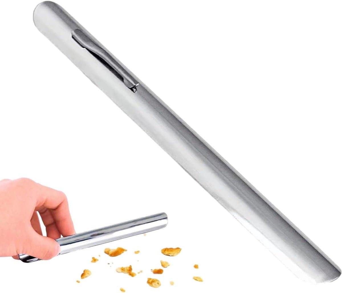 Tafelschraper Kruimelveger - Tafelreiniger Metaal - Tafels Schoonmaken - Draagbaar Zakformaat - 15 cm - Zilver — afbeelding 1