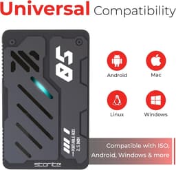SnelShoppen - 1TB Externe Harde Schijf USB 3.0 voor Gaming, Hoge Snelheid, Compact en Lichtgewicht, Ideaal voor Opslag van Spellen en Bestanden, Zwart — thumbnail 2