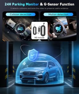 SnelShoppen - VECHTEL 2K WLAN Dashcam Auto met 3 Inch IPS-Display, Nachtzicht, SD 128 GB, G-Sensor, 24 Uur Parkeermodus, Loopopname en Achteruitrijass — thumbnail 3