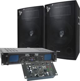 DJ set - Complete DJ set met mengpaneel, versterker en 12'' speakers - 700W — thumbnail 1