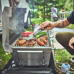 Burnhard Inklapbare 2-Branders Gasbarbecue, 6,4 kW - 500°C - RVS - Incl. tas en multitool - Jones met Deksel — thumbnail 4