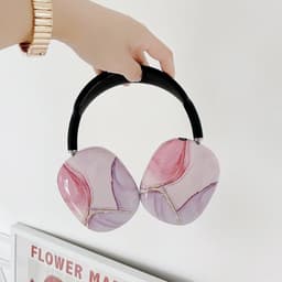MY PROTECT - Siliconen Marmer Cover Case geschikt voor Airpods Max - Roze — thumbnail 1