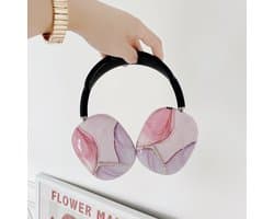 MY PROTECT - Siliconen Marmer Cover Case geschikt voor Airpods Max - Roze