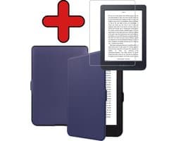 Hoes Geschikt voor Kobo Nia - Met Screenprotector - Luxe E-reader Bescherm Case - Hoesje Book Cover - Donkerblauw