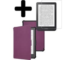 Hoes Geschikt voor Kobo Clara HD - E-reader Bescherm Hoesje Case Sleep Cover Met Screenprotector - Hoes Geschikt voor Kobo Clara HD Hoesje - Paars