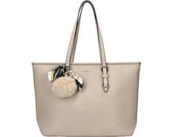 Flora&Co - schoudertas/shopper - soft - geschikt voor A4 mappen of laptop - beige - ideaal voor school of werk