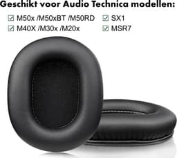 Phreeze Oorkussens Geschikt voor de Audio Technica ATH-M50X M50XBT M50RD M40X M30X M20X MSR7 SX1 Vervangende Oor Kussens - Ear Pads Oor Kussen - Zwart — thumbnail 2