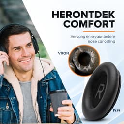 Vervangende oorkussens voor Bose QuietComfort 45 / QC45 / QuietComfort SE - Oorkussens voor koptelefoon - Ear pads headphones - Zwart — thumbnail 3