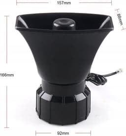 Megafoon - Megafoon met sirene - Alarm - Luchthoorn - Speaker - Produceert 110 Decibel - 12V — thumbnail 5