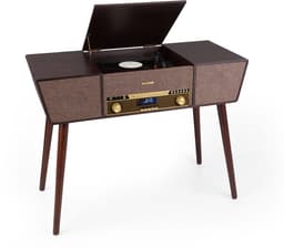 Auna Belle Epoque 1912 retro-Platenspeler - CD - BT - USB - DAB+/Ukw - Bruin - voor Vinyl - Bluetooth - Afstandsbediening - Turntable Vinyl Speler Draaitafel — thumbnail 1