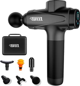 Massagepistool, Top Gun, spiermassageapparaat, vibrerend, elektrisch apparaat ter verlichting van pijn en stijfheid, spieren, rug, benen, cervicaal, na sport, krachttraining, cadeau voor mannen en vrouwen — thumbnail 1