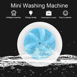 Mini ultrasone turbine wasmachine, draagbare wasmachine, multifunctionele reiswasmachine, wasmachinereiniger voor kleding, fruit en groenten (blauw) — thumbnail 5