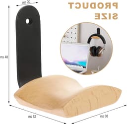 Hoofdkussenhouder van Beukenhout met 3M Lijm en Schroef, Ideale Stand voor Over-Ear Gaming Hoofdtelefoons, Duurzaam en Praktisch Ontwerp — thumbnail 5