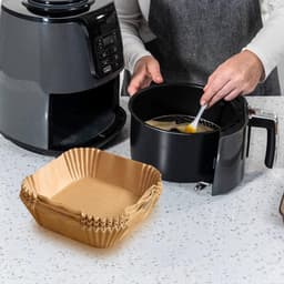 Bakingpapier voor Airfryer, 100 vellen, anti-aanbak, waterdicht en vetvrij, ideaal voor frituurpan, oven en magnetron — thumbnail 7
