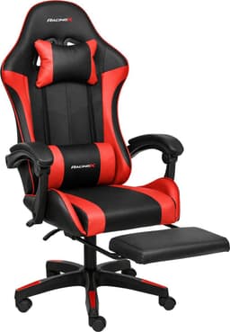RACINGX - Gamestoel Met Voetsteun- Gaming stoel - Game stoel - Gaming Chair - Verstelbaar - - Max Gewicht 150 kg - Zwart/Rood — thumbnail 3