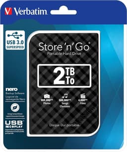 Externe harde schijf - Draagbare opslag - Bestanden opslaan - Snelle USB 3.0 - 2 TB - Zwart — thumbnail 3
