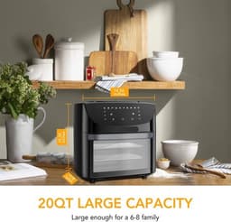 Airfryer - 18L – Heteluchtfriteuse - 10-in-1 Digitale Convectie Oven – 1800W - Airfryer en Toaster Combinatie – Groot Formaat - met LED Scherm - Meerdere Rekniveau's — thumbnail 6