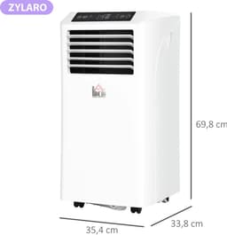 3-in-1 Mobiele Airco - Draagbare Airconditioner - 3-in-1 Koelen, Ontvochtiger & Ventilator - 9000 BTU - voor 12-28 m² - met Afstandsbediening & 24-uurs Timer - Wit — thumbnail 8