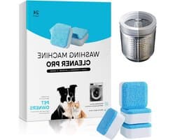 24 Stuks Wasmachine Reinigingstabletten voor Dierenbezitters, Anti-Geuroplossing, Dieptereiniging en Ontkalking
