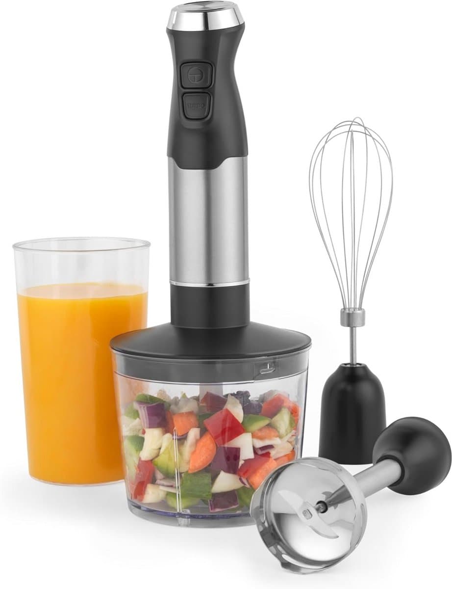 Keuken Blender Set - Mixer Hakker - Voedsel Bereiden - Variabele Snelheid - 500ml Kom - Zwart — afbeelding 1