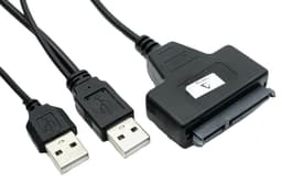 SATA naar USB Adapter - Externe Harde Schijf Kabel - Data Overzetten - Dubbele USB Poort - 25 cm - Zwart — thumbnail 3