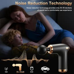 Massagepistool - Spierstimulator - Spierherstel - Stille Motor - 6 Snelheden - Zwart — thumbnail 3