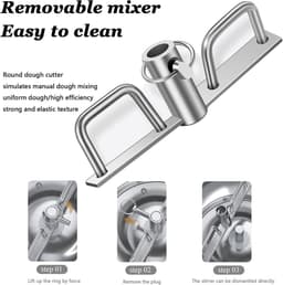 Deegmixer Spiraal - Kneedmachine Keukenmachine - Brood Deeg Maken - Vooruit en Achteruit Functie - 3 kg capaciteit - Zilver — thumbnail 4