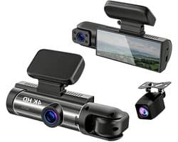 Dashcam Auto - Autocamera Rijcamera - Veiliger Rijden - Drie Kanalen Opname - Inclusief 64GB - Zwart