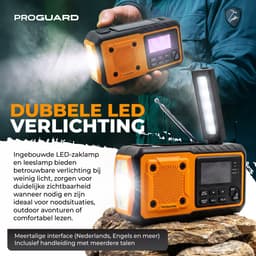ProGuard DAB + Noodradio - Zonne-energie en dynamo - Met powerbank — thumbnail 3